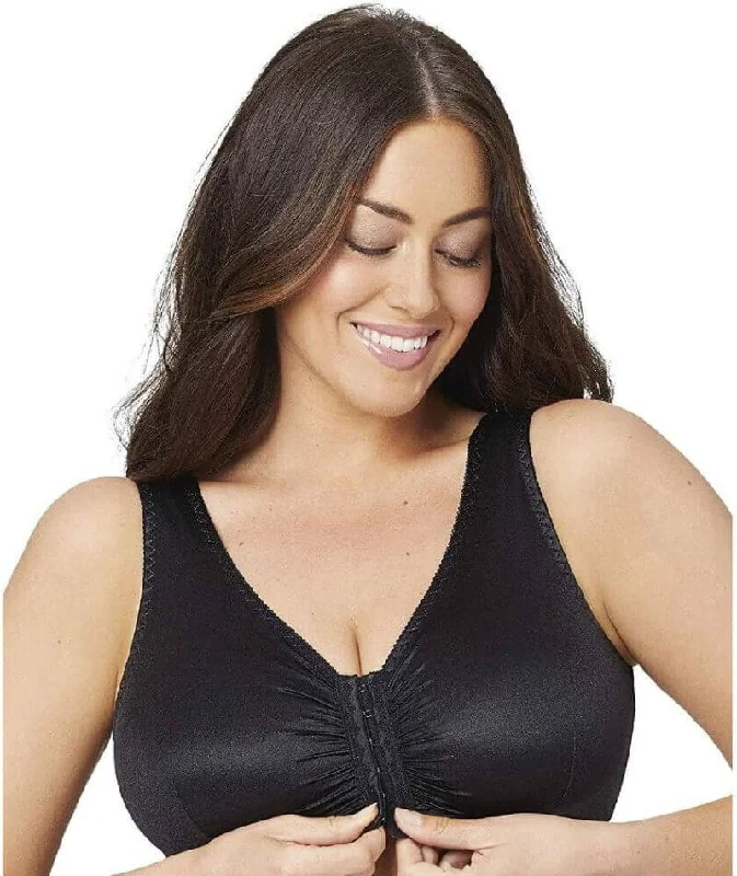 Glamorise Front Closure Wire-free Leisure Bra - Black