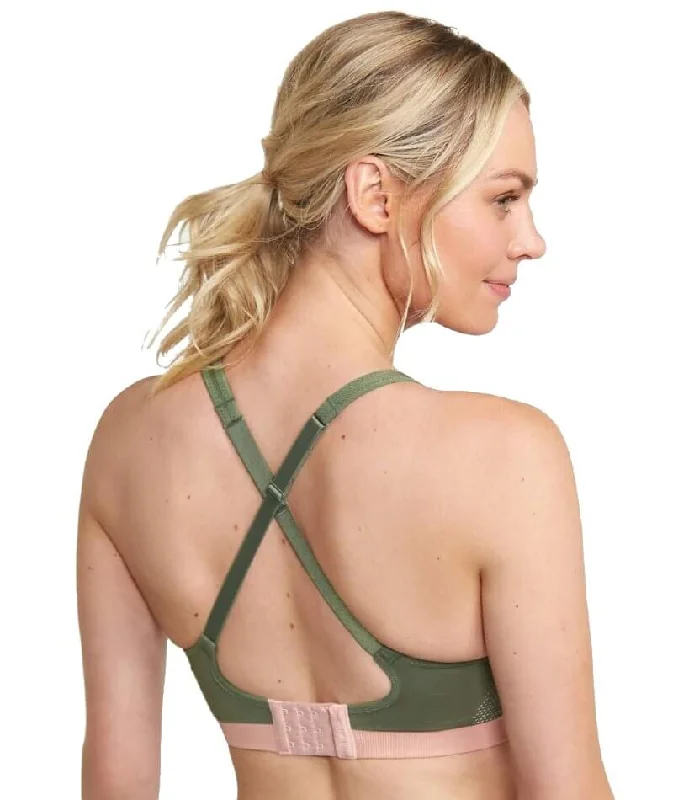 Triumph Triaction Seamfree Wire-free Crop Top Bra - Green/Light Combination